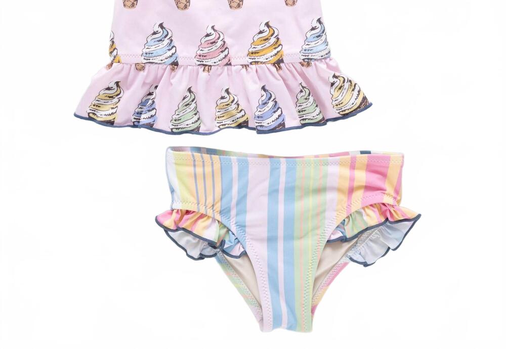 NEW PINK CHICKEN kids' joy tankini in pink soft serve